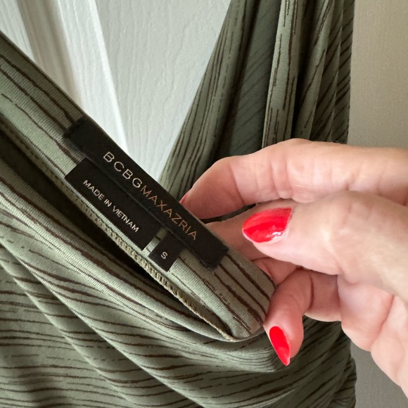 BCBG S Drop Waist Spaghetti Straps, Draped Front and Back making it V Neck NWOT - Picture 7 of 16